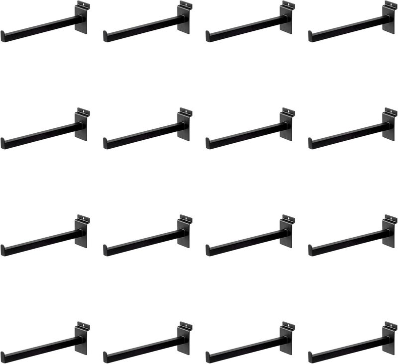 SINCHEEWAY 16 Pack Heavy Duty Tube Slatwall Shelf Brackets, Metal Tubular Slat Wall Brackets with Lip, Slatwall Accessories for Garage, Retail, and Home Storage (10 Inch) - Image 1